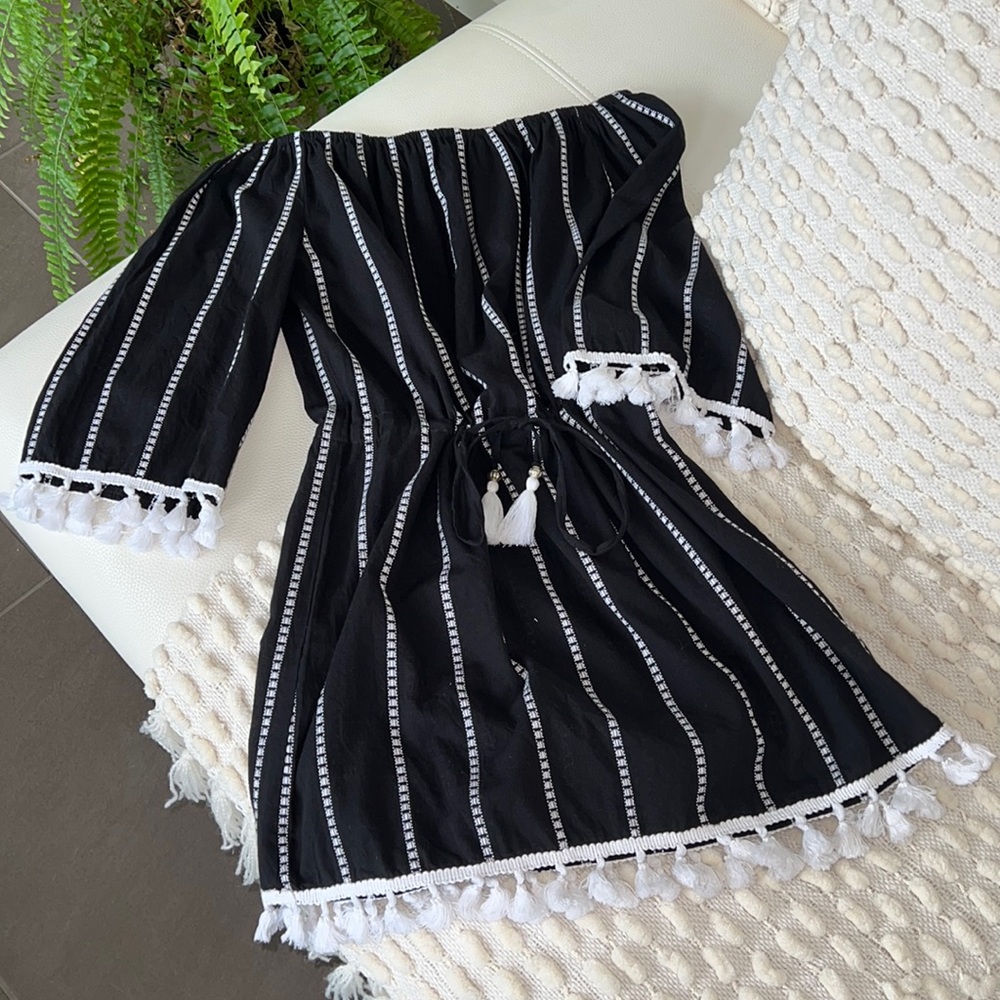 Blue island off shoulder dress